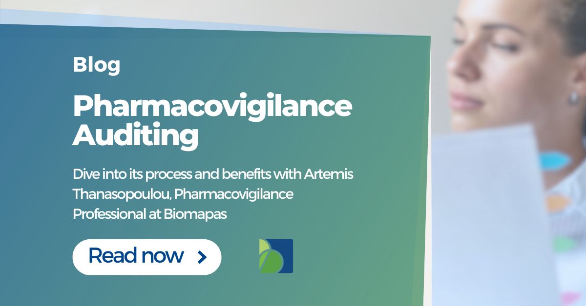 Pharmacovigilance Auditing Blog cover image with nurse's picture